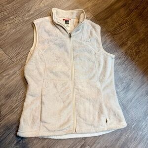 North Face Cream Fleece Zip-Up Vest